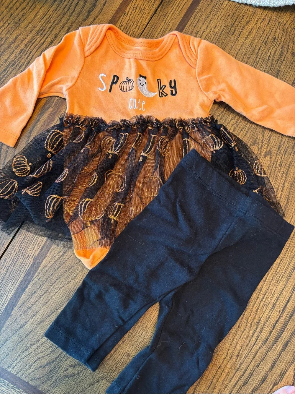 Spooky Cute Orange & Black Halloween Baby Set